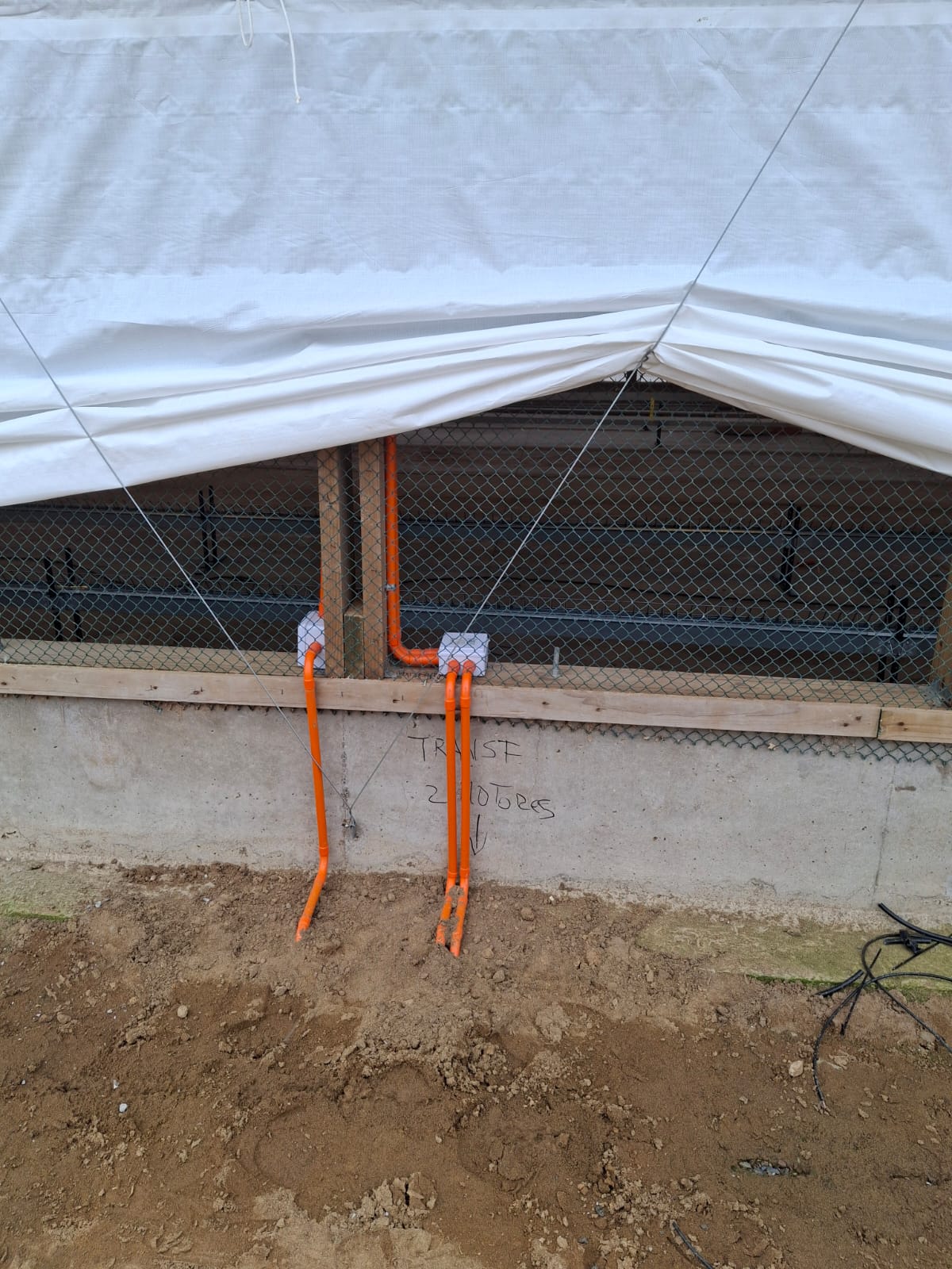 Canalización eléctrica instalada en obra